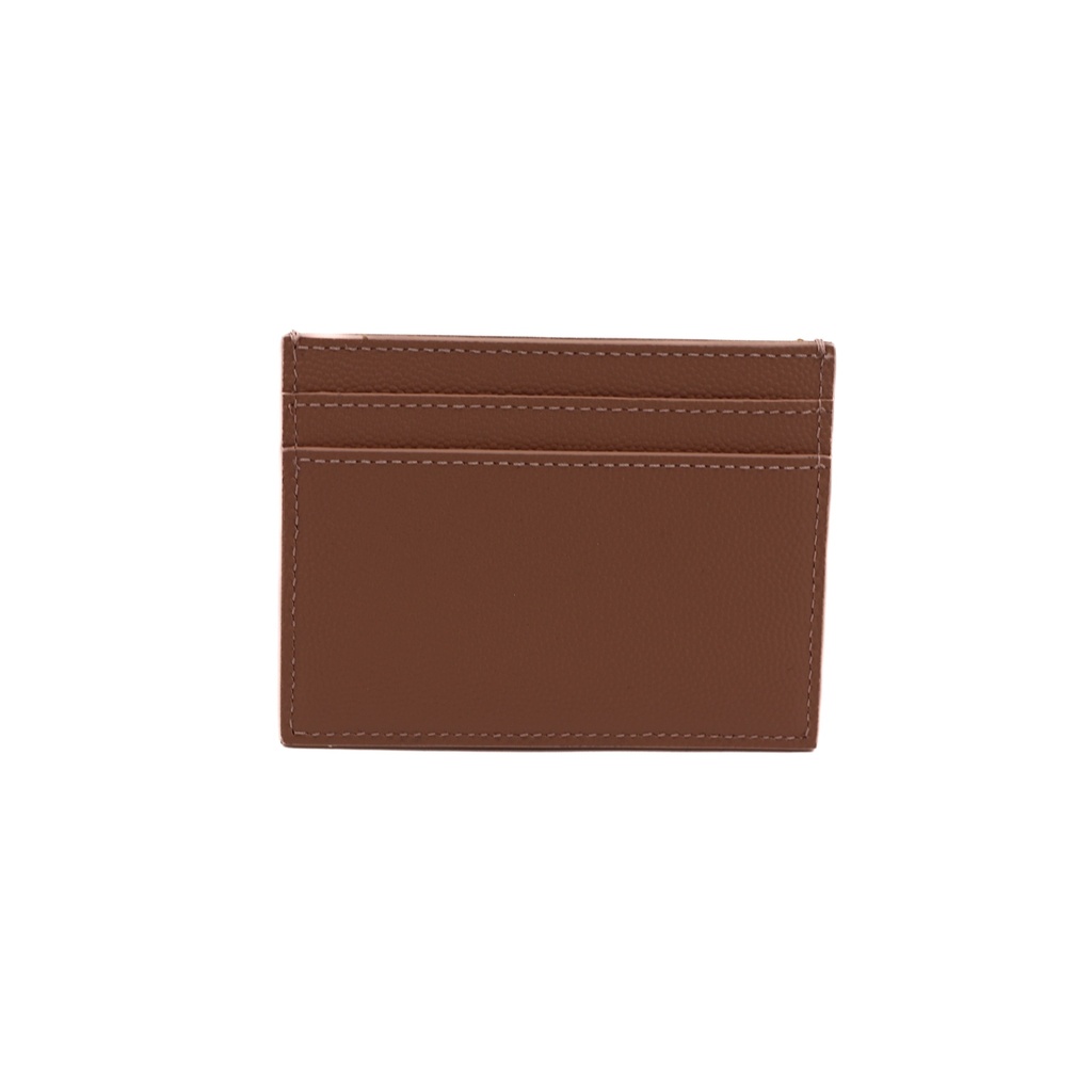 Saint Laurent Pebble-Grain Leather Cardholder Beige