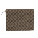 Gucci Beige and Ebony Horsebit Striped Pouch 774345