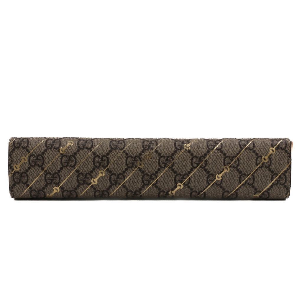 Gucci Beige and Ebony Horsebit Striped Pouch 774345