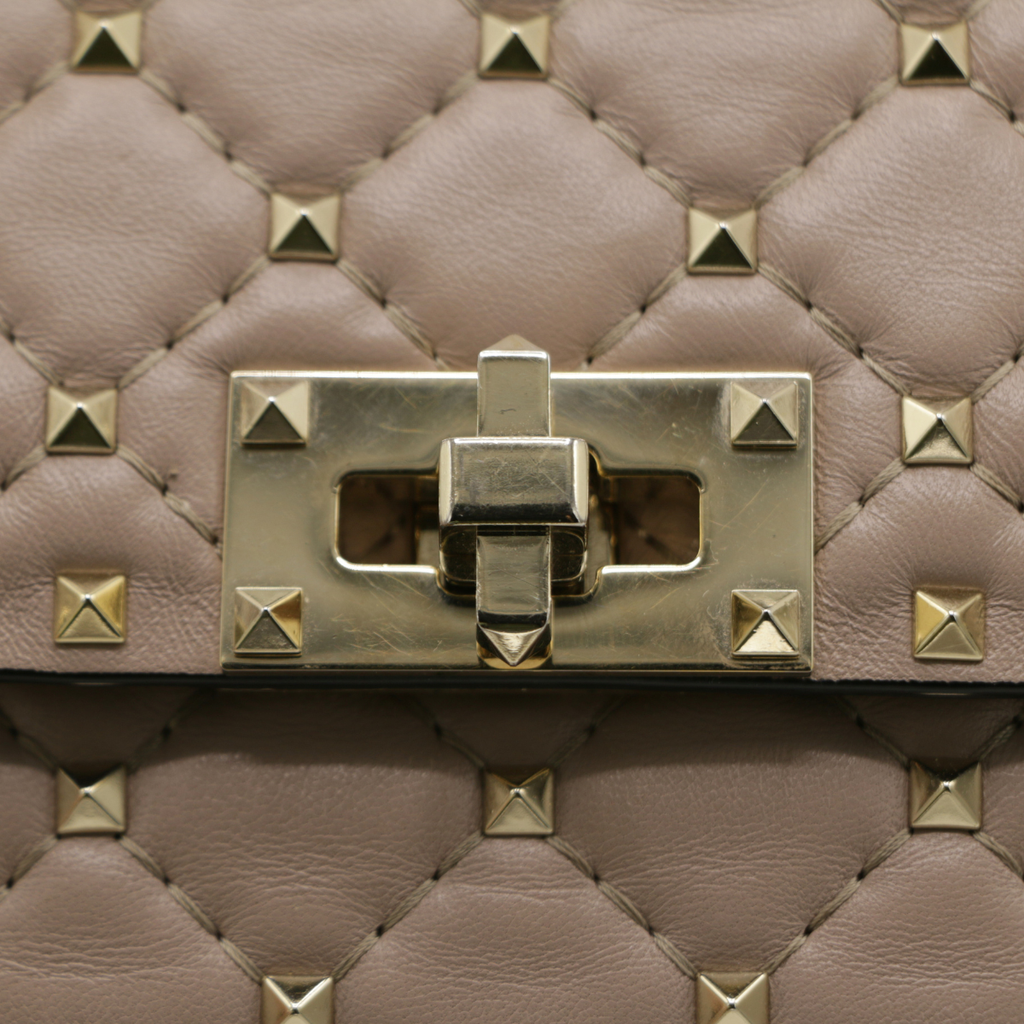 Valentino Rockstud Spike Leather  Pink Shoulder Bag