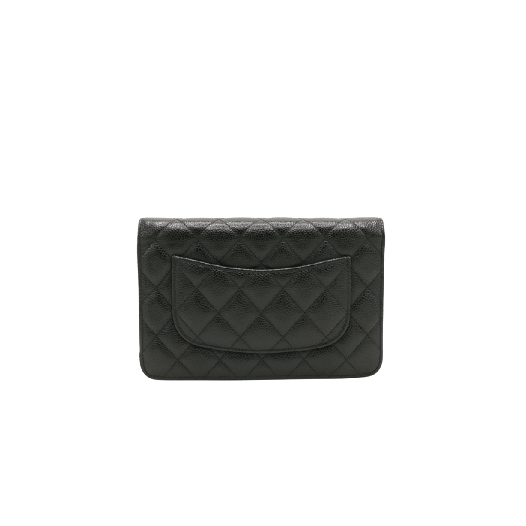 Chanel Classic Caviar Black Wallet on Chain