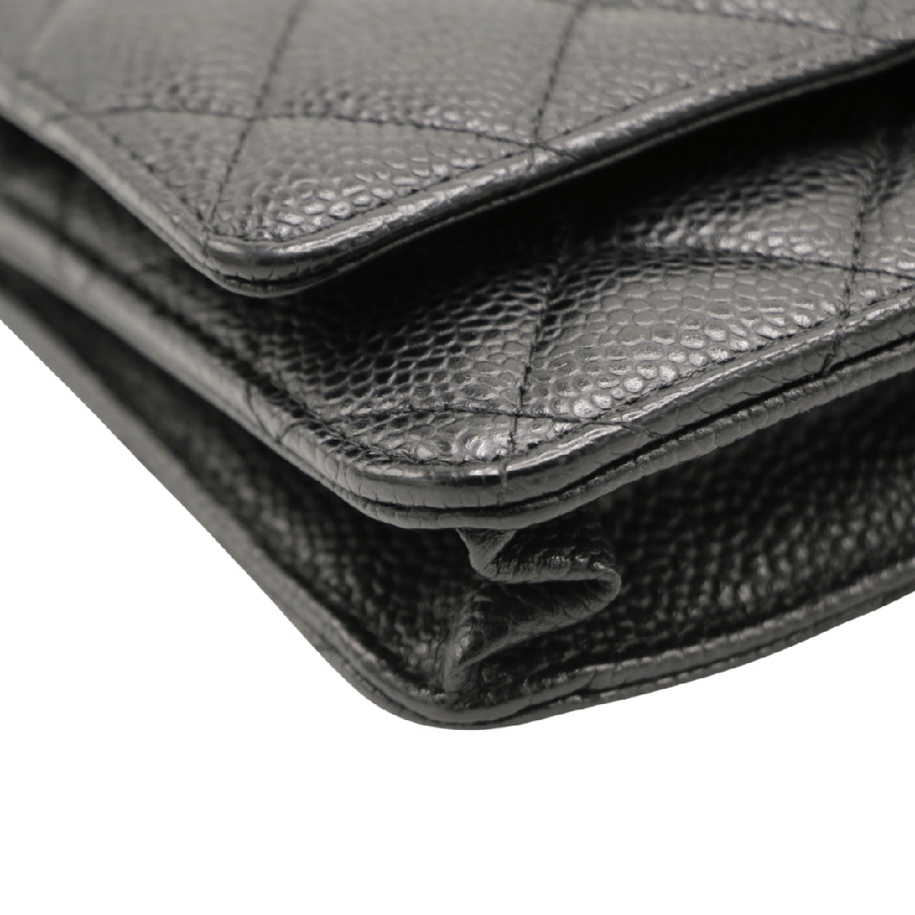 Chanel Classic Caviar Black Wallet on Chain