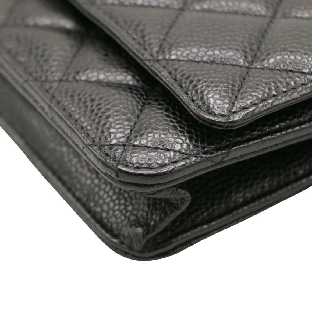 Chanel Classic Caviar Black Wallet on Chain