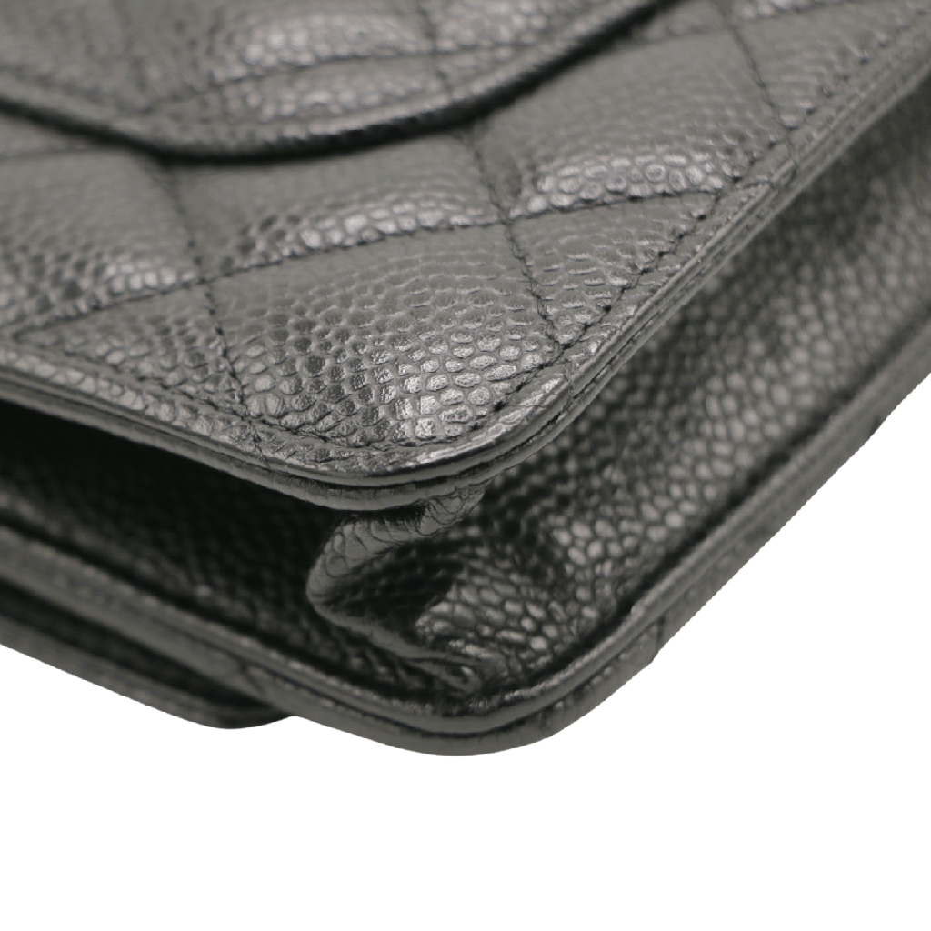 Chanel Classic Caviar Black Wallet on Chain