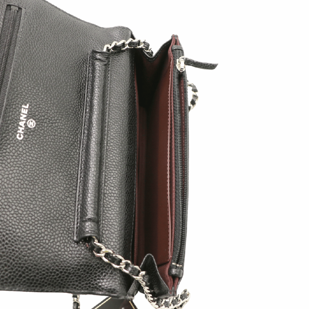 Chanel Classic Caviar Black Wallet on Chain