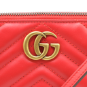 Gucci GG Marmont Boat Leather Shoulder Bag Red 739166