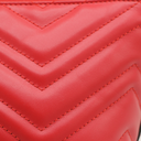 Gucci GG Marmont Boat Leather Shoulder Bag Red 739166