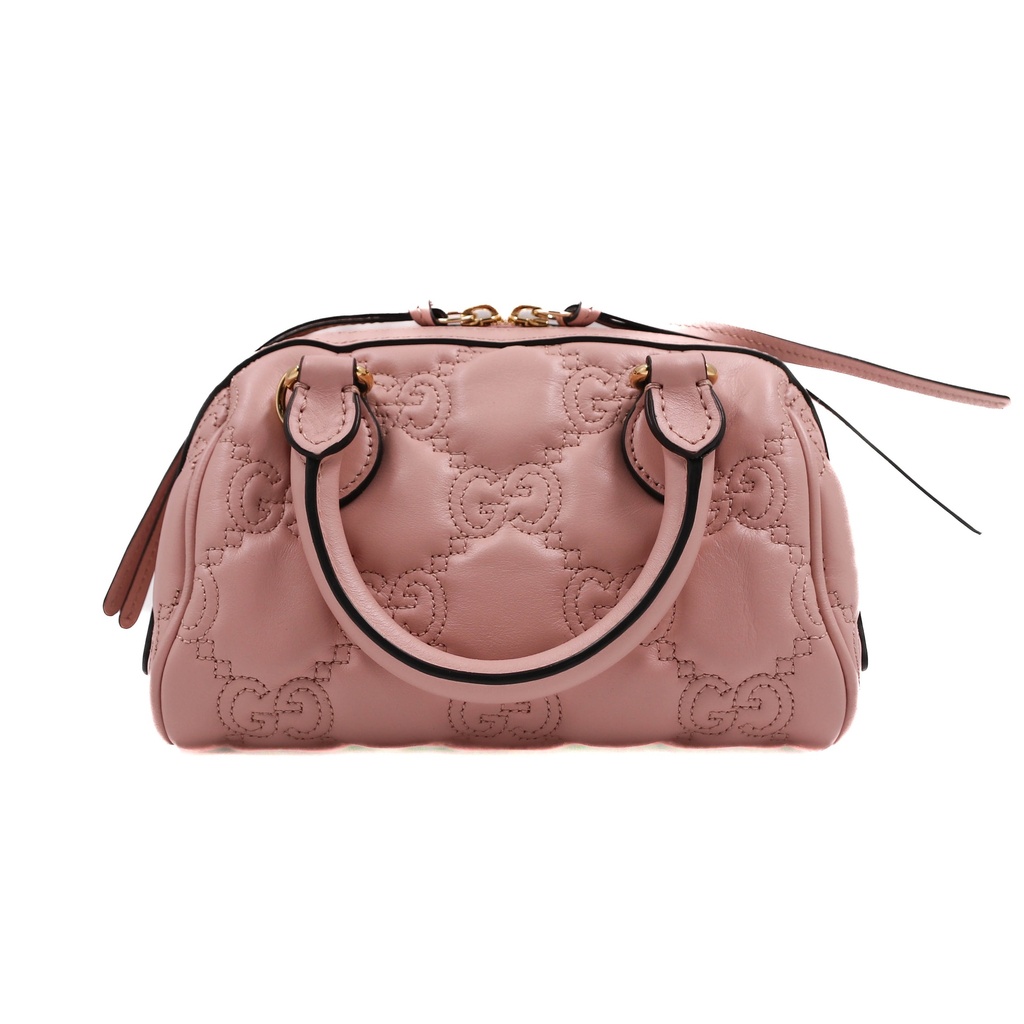 Gucci GG Matelasse Dusty Pink Leather Top Handle Bag
