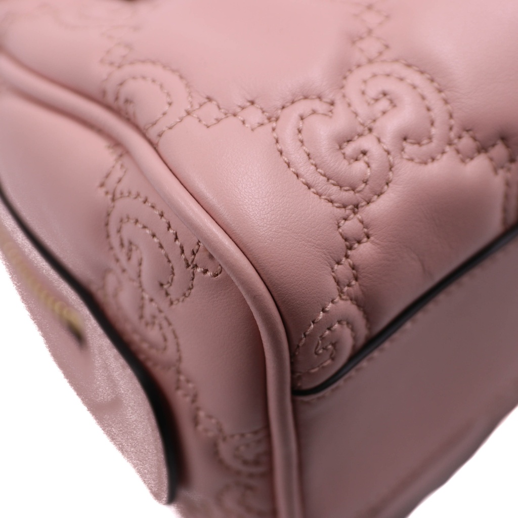 Gucci GG Matelasse Dusty Pink Leather Top Handle Bag