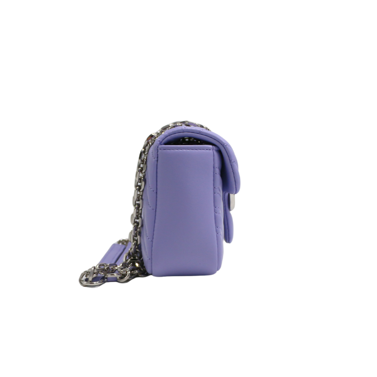 Gucci GG Marmont Small Shoulder Bag in Purple Leather 837280