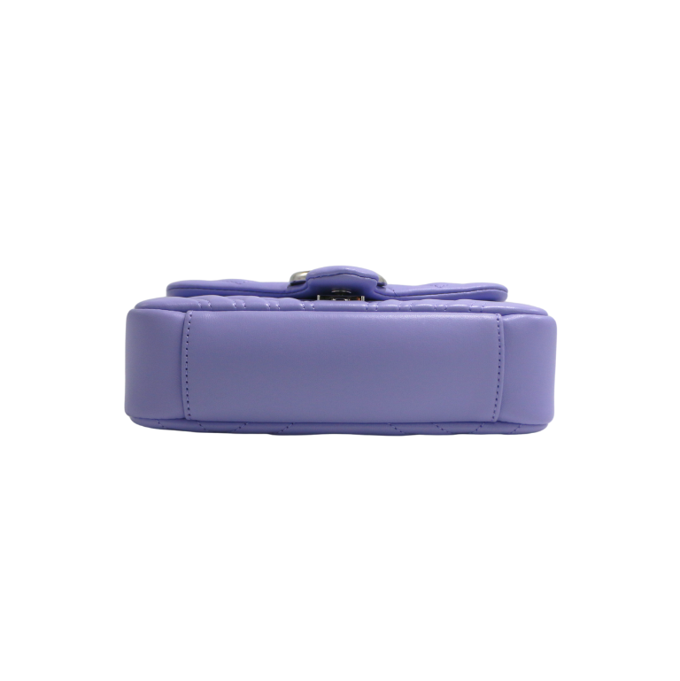 Gucci GG Marmont Small Shoulder Bag in Purple Leather 837280