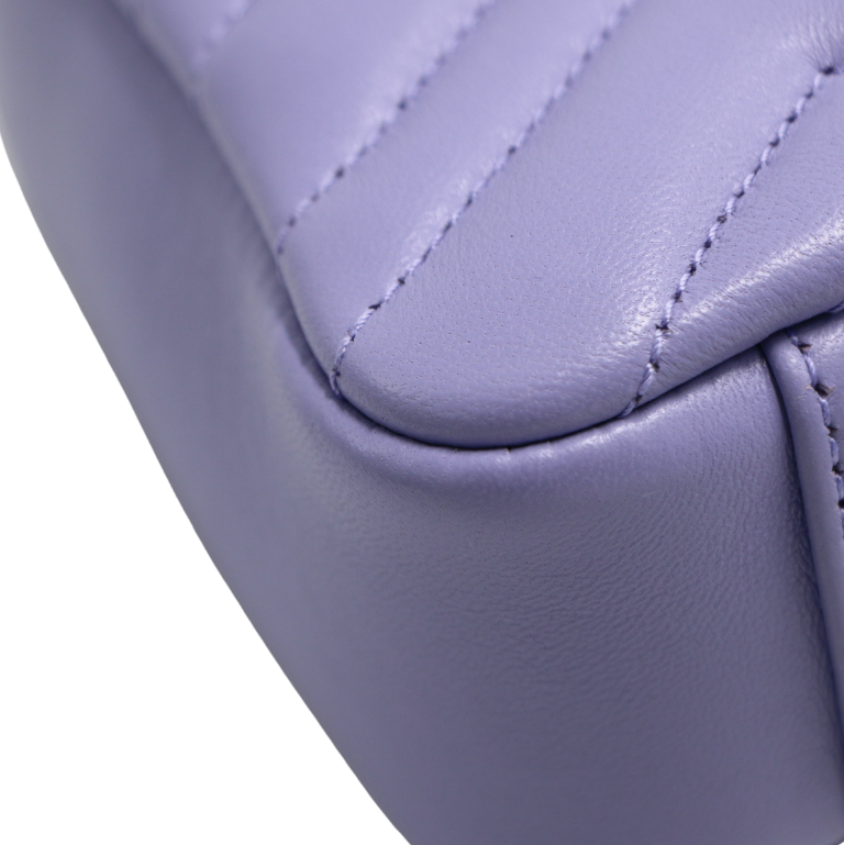 Gucci GG Marmont Small Shoulder Bag in Purple Leather 837280