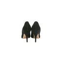 Christian Dior Initials Pump Black Suede Goatskin Size 37