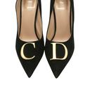 Christian Dior Initials Pump Black Suede Goatskin Size 37