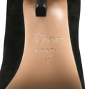 Christian Dior Initials Pump Black Suede Goatskin Size 37