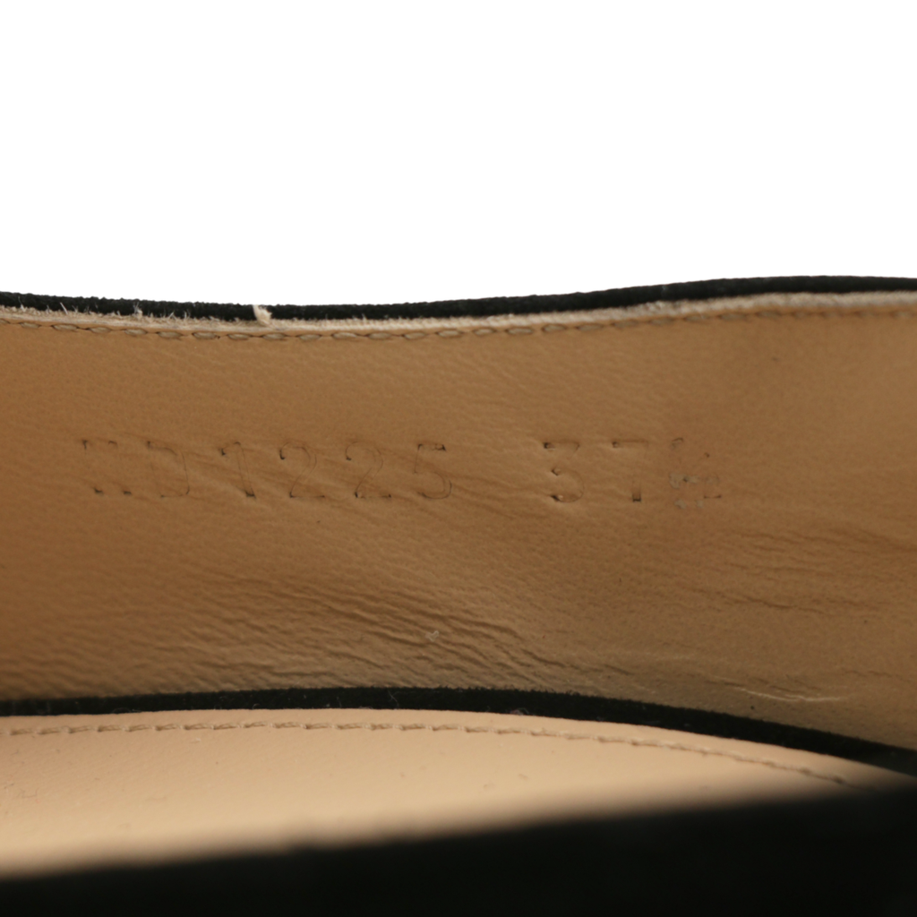 Christian Dior Initials Pump Black Suede Goatskin Size 37