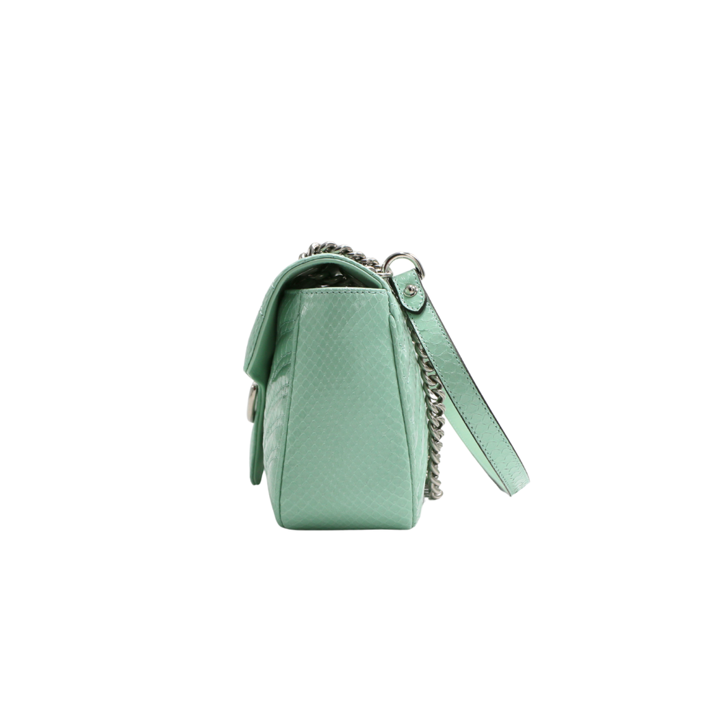 Gucci GG Marmont Shoulder Bag Python Light Blue 443497