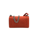 Chanel Medium Boy Flap Bag Caviar Leather Silver Hardware