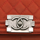 Chanel Medium Boy Flap Bag Caviar Leather Silver Hardware