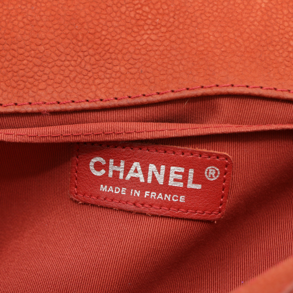 Chanel Medium Boy Flap Bag Caviar Leather Silver Hardware