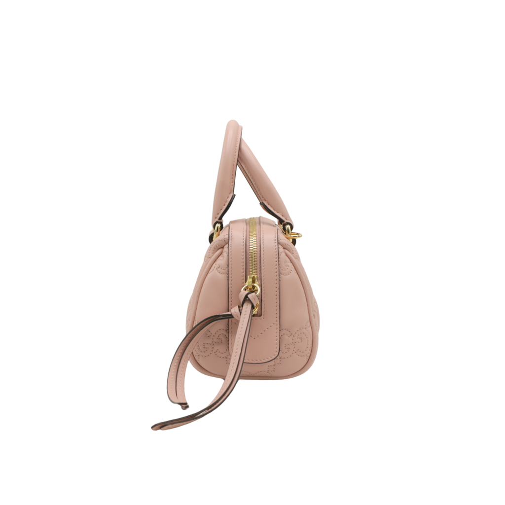 Gucci GG Matelassé Pink Leather Top Handle Bag 702251