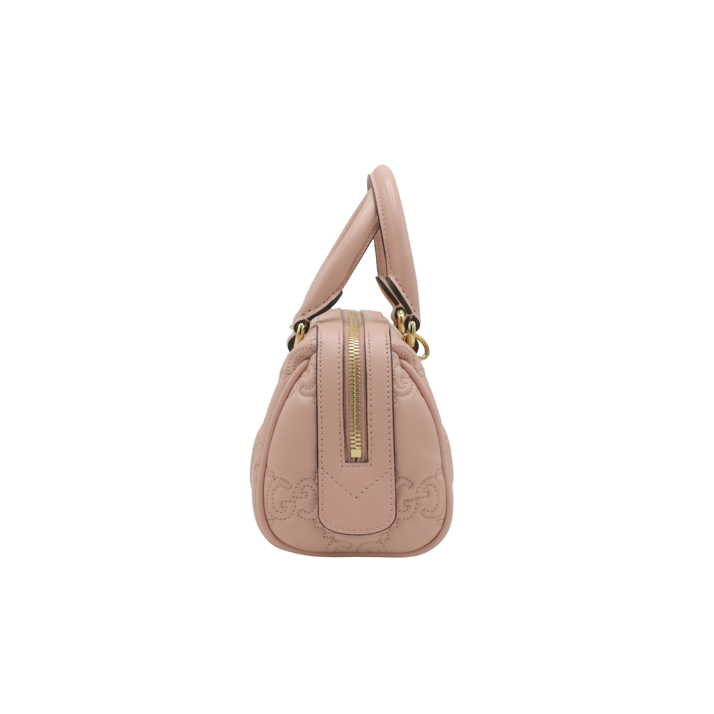 Gucci GG Matelassé Pink Leather Top Handle Bag 702251