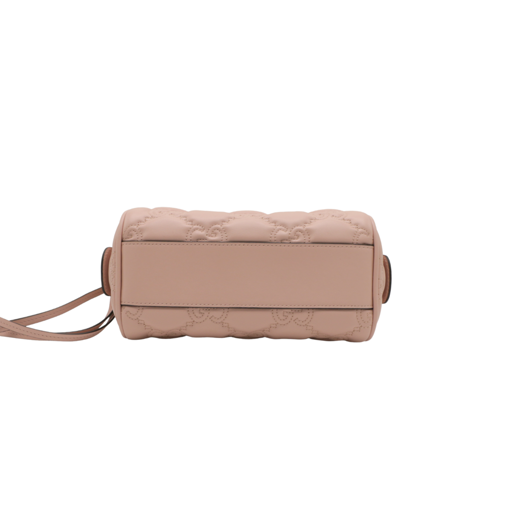 Gucci GG Matelassé Pink Leather Top Handle Bag 702251