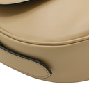 Prada Arqué leather shoulder bag with flap Camel
