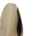 Prada Arqué leather shoulder bag with flap Camel