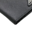 Prada Saffiano Triangle Logo Bifold Black Wallet