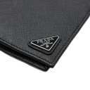 Prada Saffiano Triangle Logo Bifold Black Wallet
