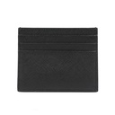 Prada Black Saffiano Triangle Logo Card Holder