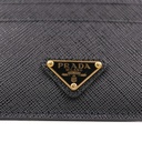 Prada Black Saffiano Triangle Logo Card Holder