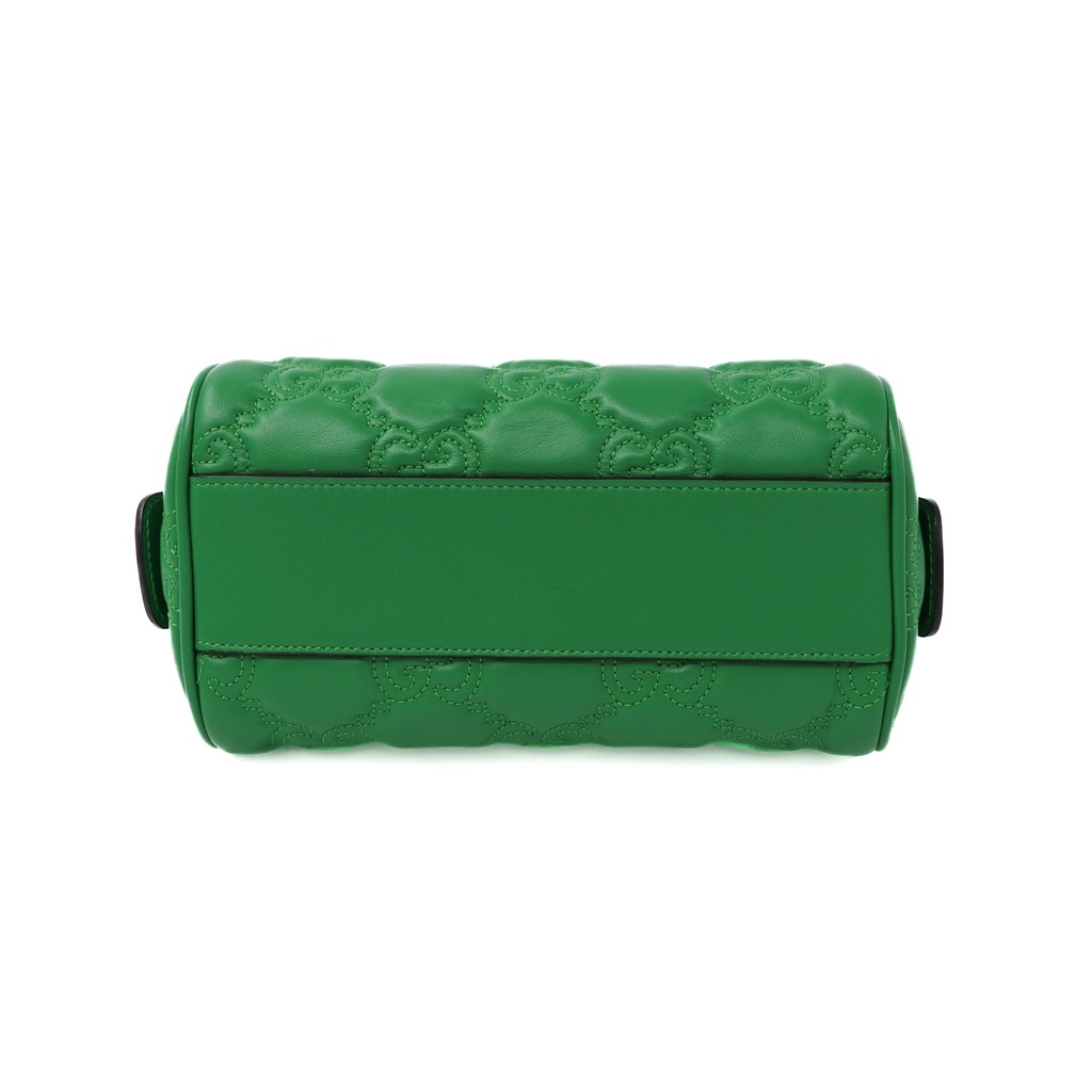 Gucci GG Matelassé Vibrant Green Leather Top Handle 702251