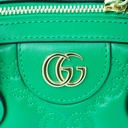 Gucci GG Matelassé Vibrant Green Leather Top Handle 702251