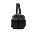Christian Dior Wicker CD Vanity Bag crafted from black leather and natural wicker