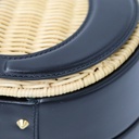 Christian Dior Wicker CD Vanity Bag crafted from black leather and natural wicker