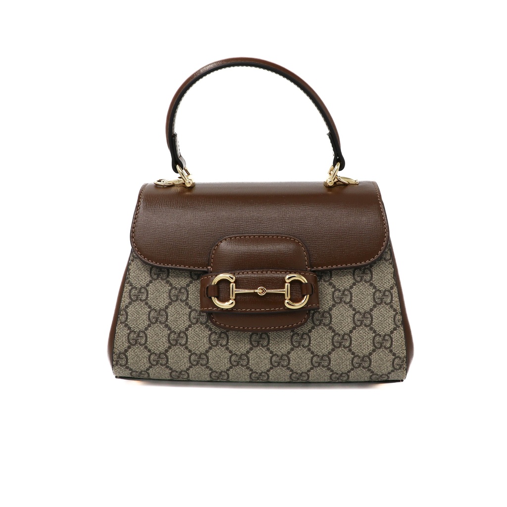 Gucci Horsebit 1955 Mini Top Handle Bag Beige Ebony 703848