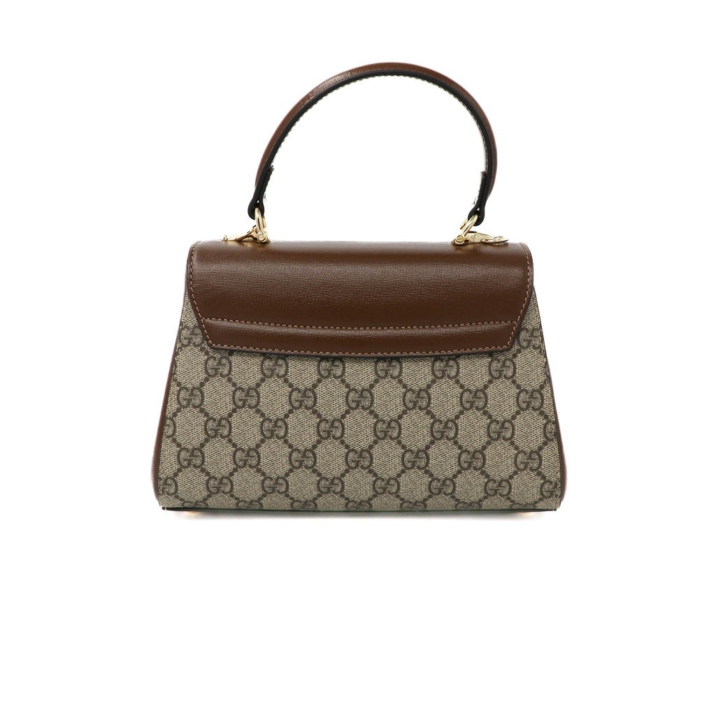 Gucci Horsebit 1955 Mini Top Handle Bag Beige Ebony 703848