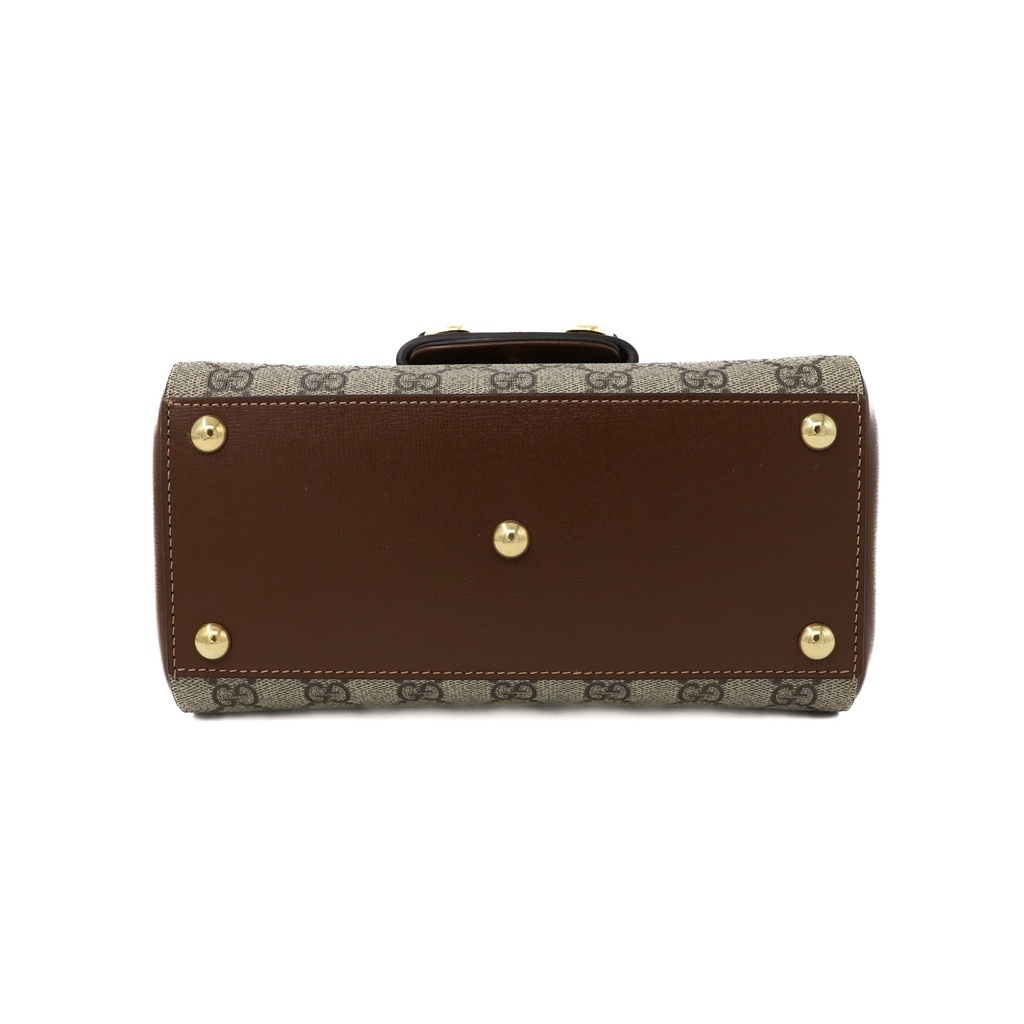 Gucci Horsebit 1955 Mini Top Handle Bag Beige Ebony 703848