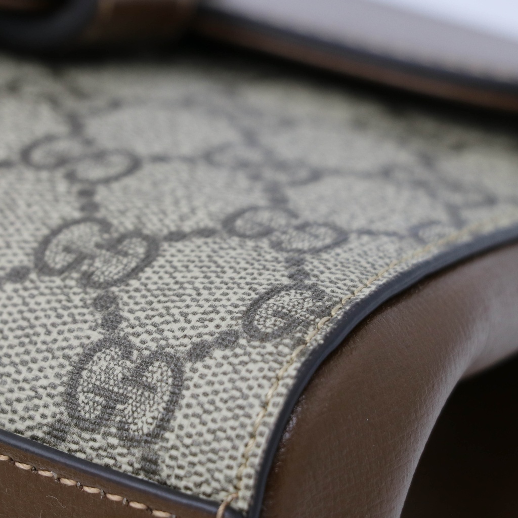 Gucci Horsebit 1955 Mini Top Handle Bag Beige Ebony 703848