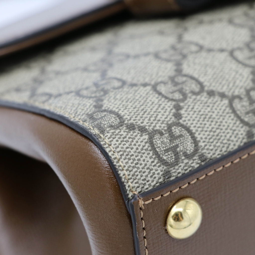 Gucci Horsebit 1955 Mini Top Handle Bag Beige Ebony 703848