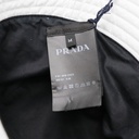 Prada Re-Nylon Bucket Hat White with Logo tab