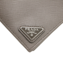 Prada Saffiano Triangle Logo Bifold Grey Wallet