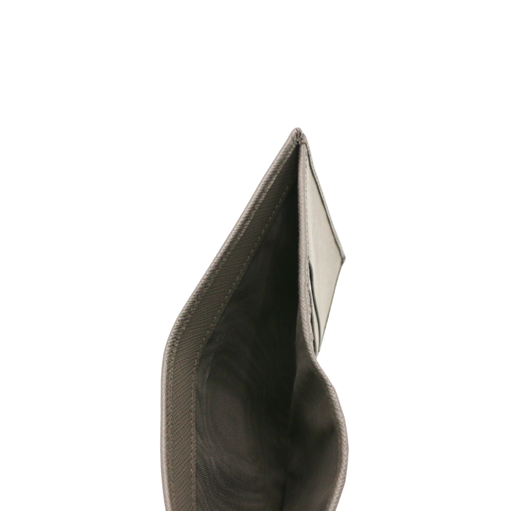 Prada Saffiano Triangle Logo Bifold Grey Wallet