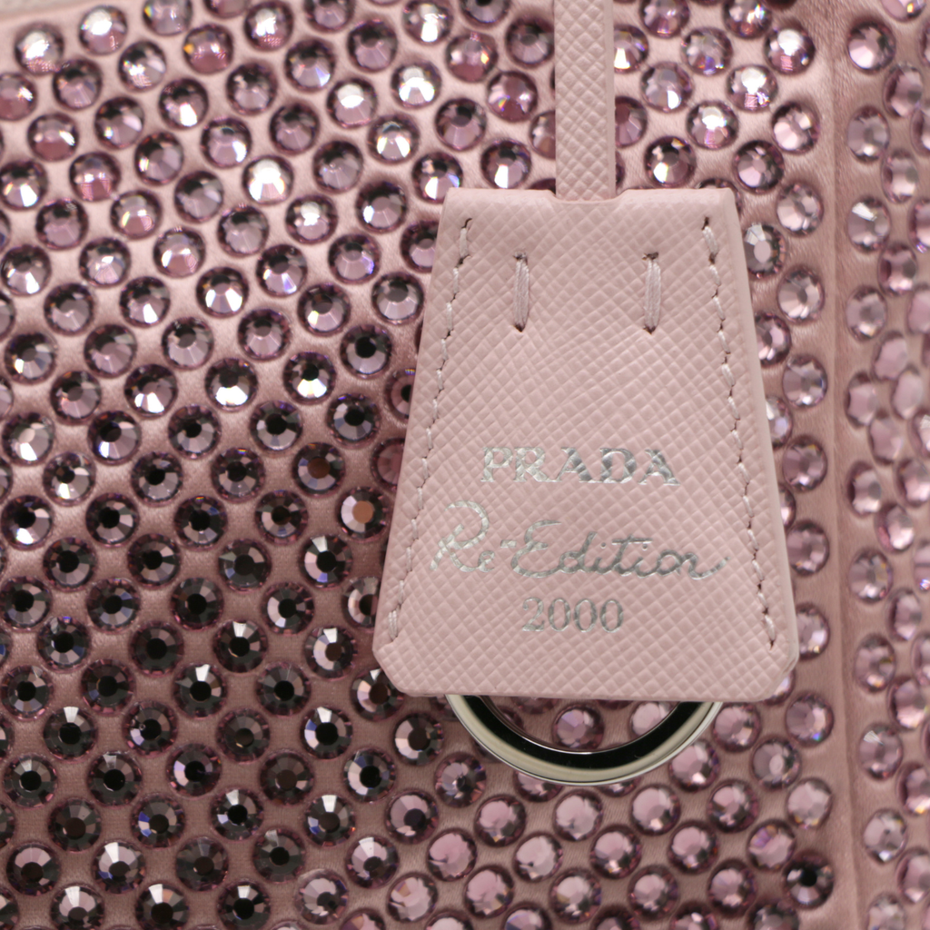 Prada Re-Edition 2000 Satin Crystal Mini Bag Pink