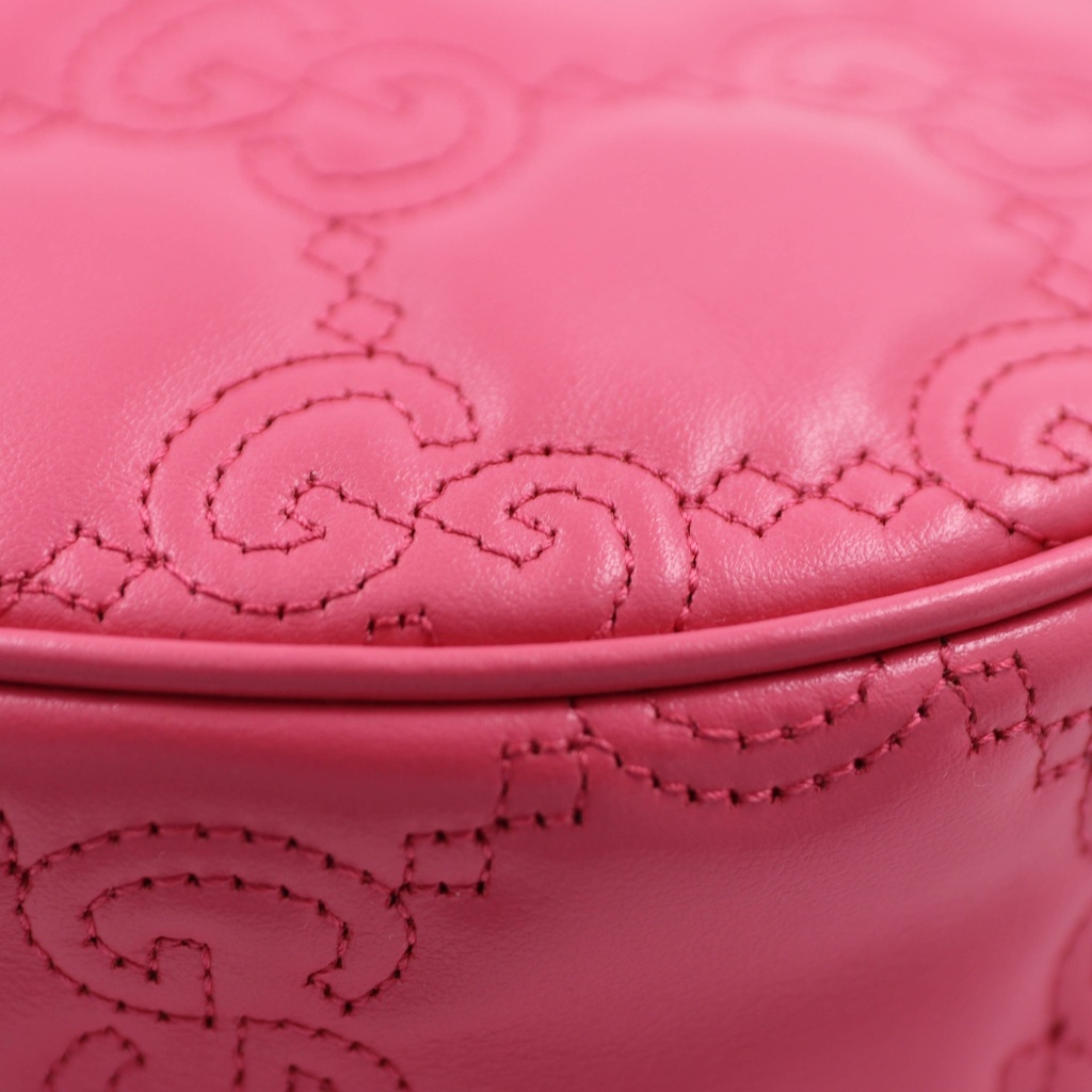 Gucci GG Matelassé Mini Bag In Pink Leather 739736