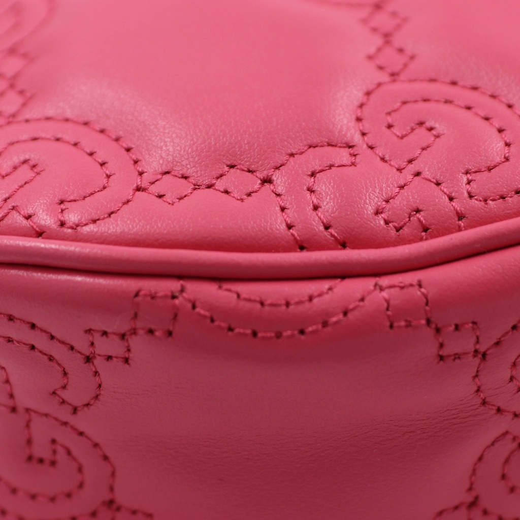 Gucci GG Matelassé Mini Bag In Pink Leather 739736