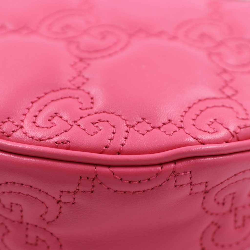 Gucci GG Matelassé Mini Bag In Pink Leather 739736