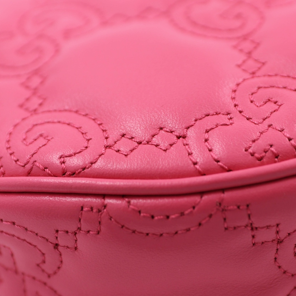 Gucci GG Matelassé Mini Bag In Pink Leather 739736